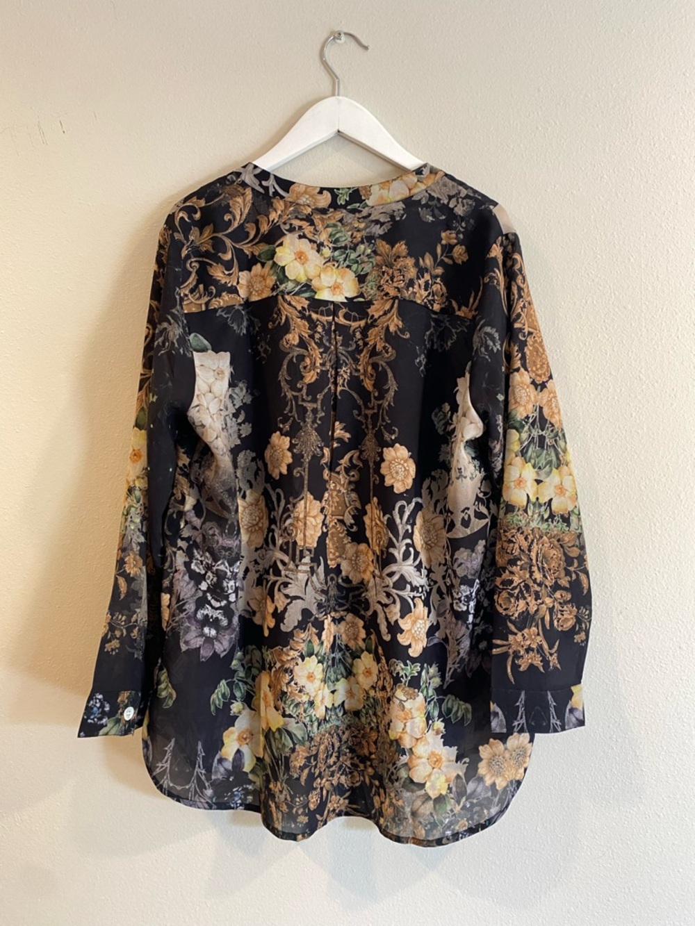 Soft Surroundings 1X Mixed Print Baroque Floral Pintuck Tunic Blouse Fall 2025 - Picture 7 of 9